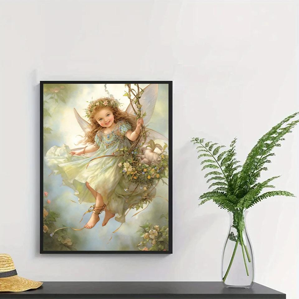 5d Diy Diamond Painting Cartoon Elf Full Round Round Diamond Mosaic Embroidery Elf Portrait Fantasy Art Home Decoration