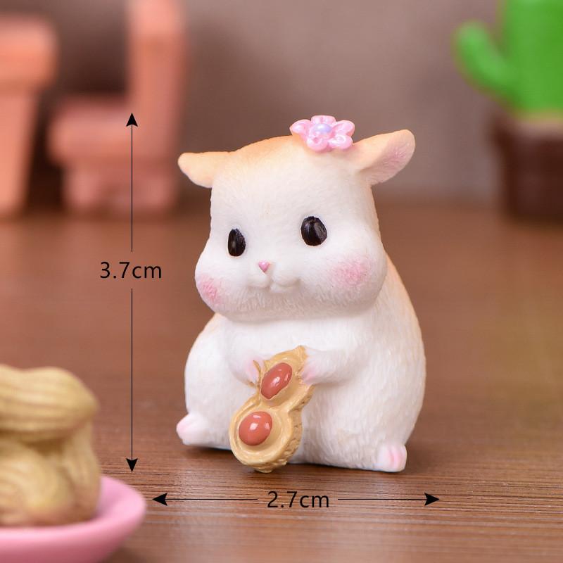 Adorable Resin Figurine Hamster Mini Ornaments For Terrarium Or Bonsai Display