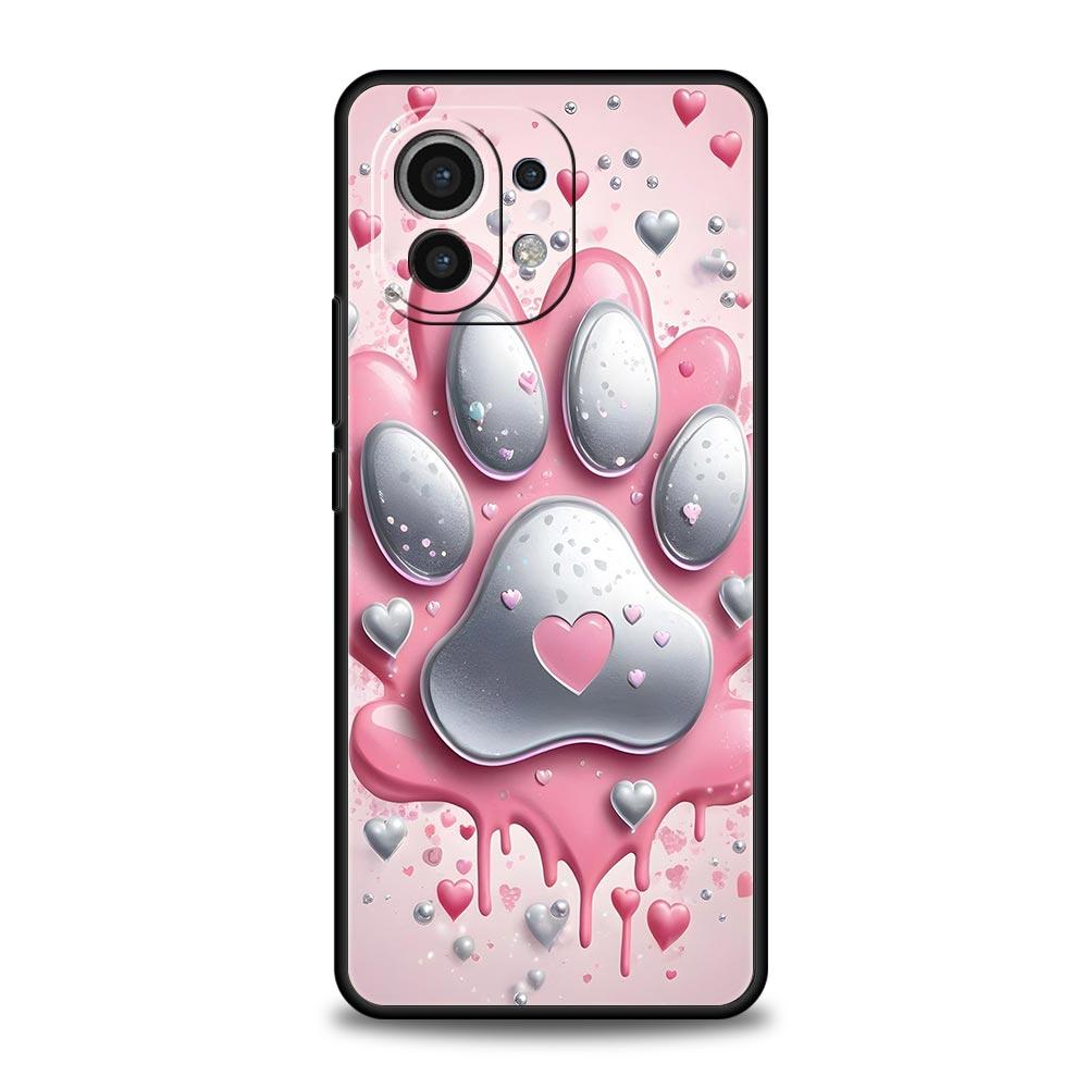 Чехол для телефона Og Paw Print Aesthetics для Xiaomi Mi 17 15 14 13 12 11 Ultra 15T 14T 13T 12T 11T Pro Lite 5G Мягкий корпус из ТПУ
