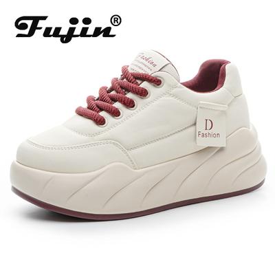 Козной 7 см коровья натуральная кожа женская платформа танкетка модные туфли на шнуровке вулканизированные массивные кроссовки женская мода вулканизированные