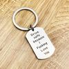 Because I Love You Carving Letter Dog Tag Pendant Key Chain Keyring
