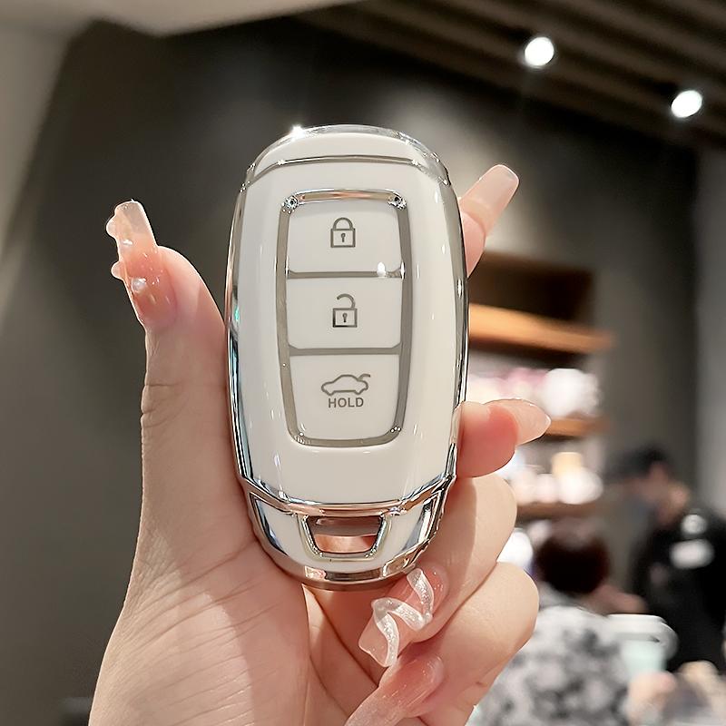 Чехол для автомобильного ключа дистанционного управления TPU для Hyundai i30 ix25 Santa Fe Elantra KONA Solaris Azera Grandeur Ig TM Accent Palisade Keychain