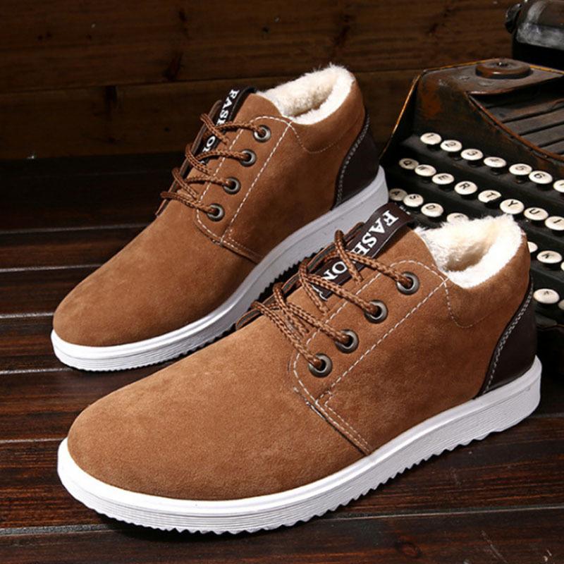 Winter Fashion Men's Warm And Plush High Top Cotton Shoes