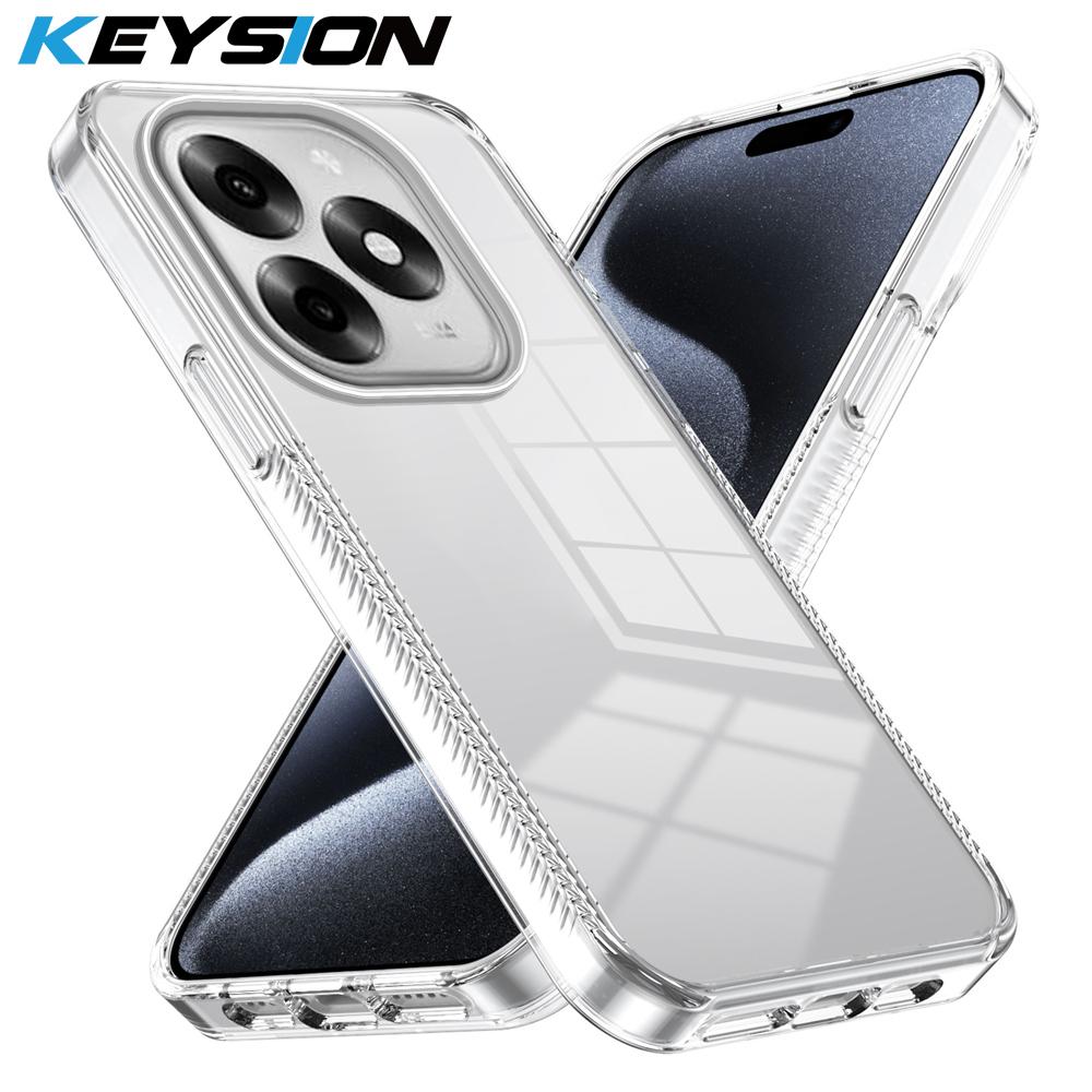 KEYSION Прозрачный чехол для телефона для Itel S23+ S23 Мягкий ТПУ+ПК Противоскользящий HD Прозрачный Ударопрочный Задняя крышка для телефона для Itel A70