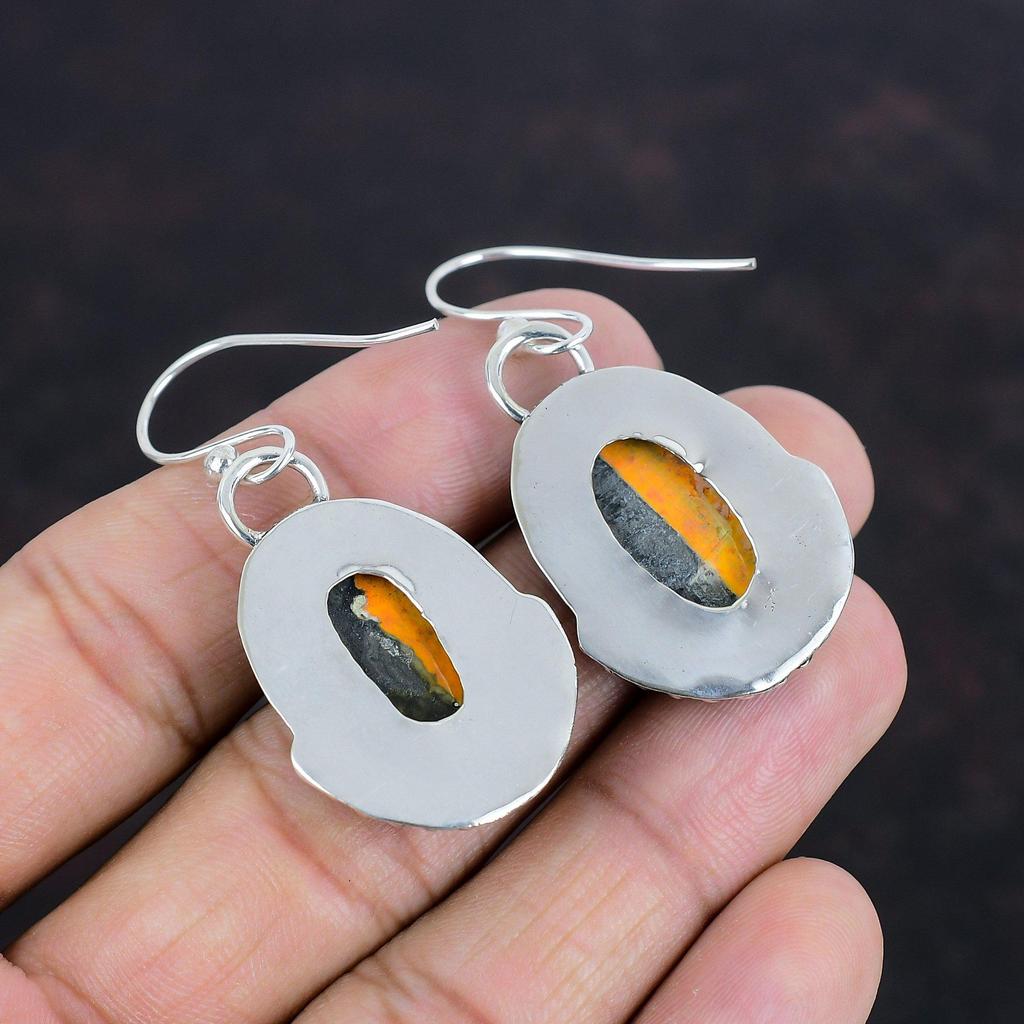 Серьги из яшмы шмеля, настоящие драгоценные камни, свадебные украшения, серьги из стерлингового серебра 925 пробы, серьги ручной работы, достойный подарок для нее