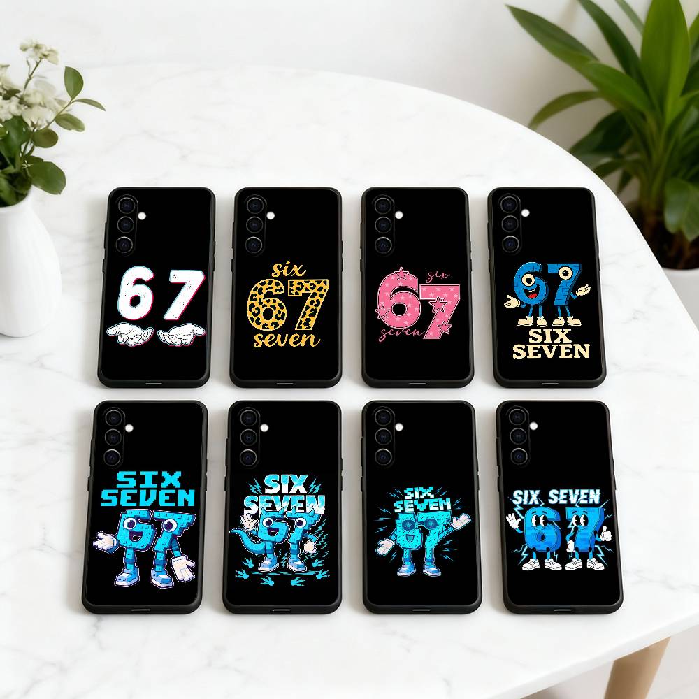 Шесть Семь 67 SS Чехол для телефона Черный Силиконовый Мягкий Для Samsung Galaxy A73,A72,A71,A70,A53,A52,A51