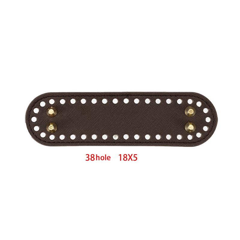 1Pc Bag Components Long Bottom For Knitted Bag Pu Leather Base Handmade With Holes Diy Crochet Accessories
