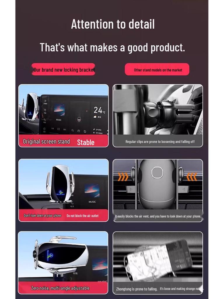 ZhiCheng Беспроводная зарядка Держатель для телефона для Mercedes-Benz C-Class/GLC