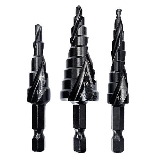 Спиральные сверла высокой твердости, 3 шт., острые спиральные шестиугольные сверла с шестигранной ручкой, сверло «Пагода», комбинированный набор для мастерской