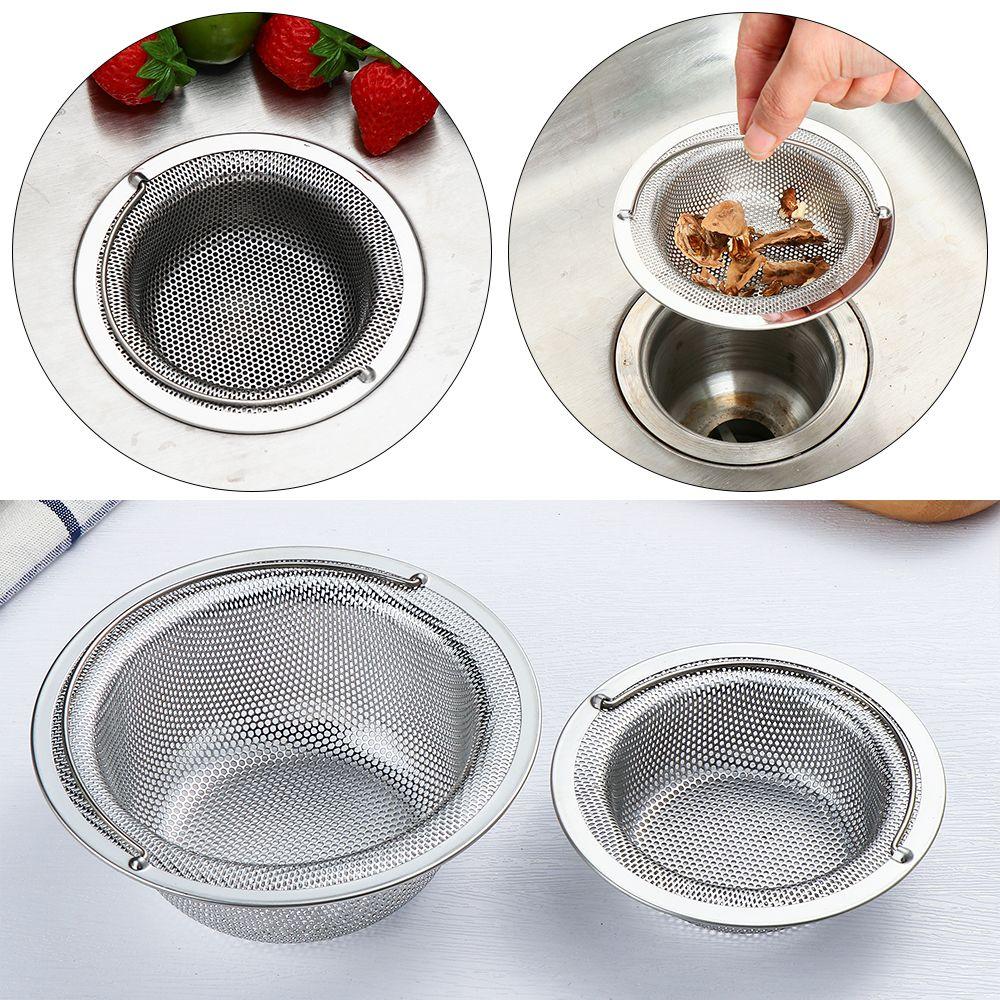 Drainer Stainless Steel Cleaning Mesh Food Hair Stopper Sink Strainer Colander Plug Filter Basket