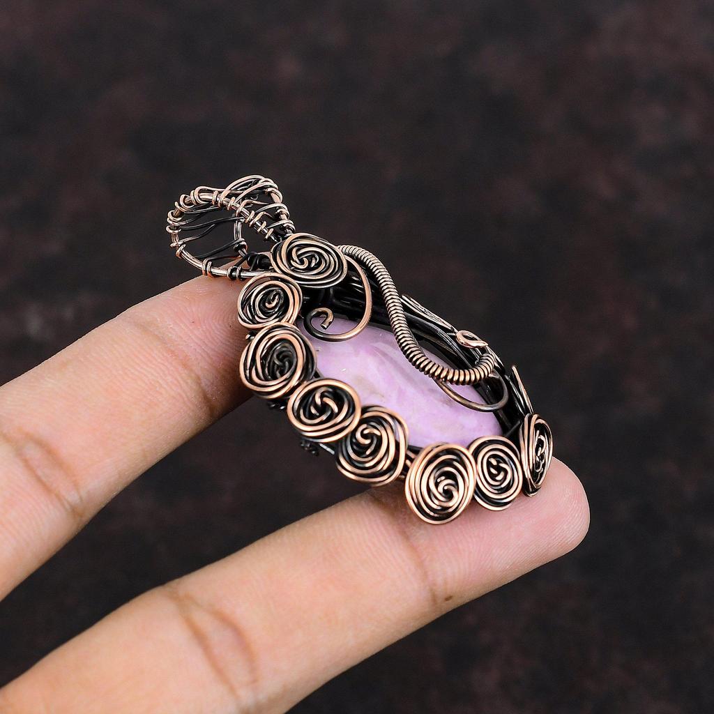 Подвеска из фосфосидеритовой проволоки, подвеска из медной проволоки, антикварная подвеска из драгоценных камней, подвеска из медной проволоки, ювелирное изделие ручной работы, дизайнерский кулон, подарок для мамы
