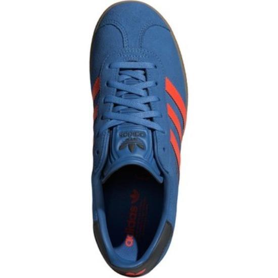 adidas Оригинальные низкие кеды GAZELLE для детей для скейтбординга синие оранжевые черные