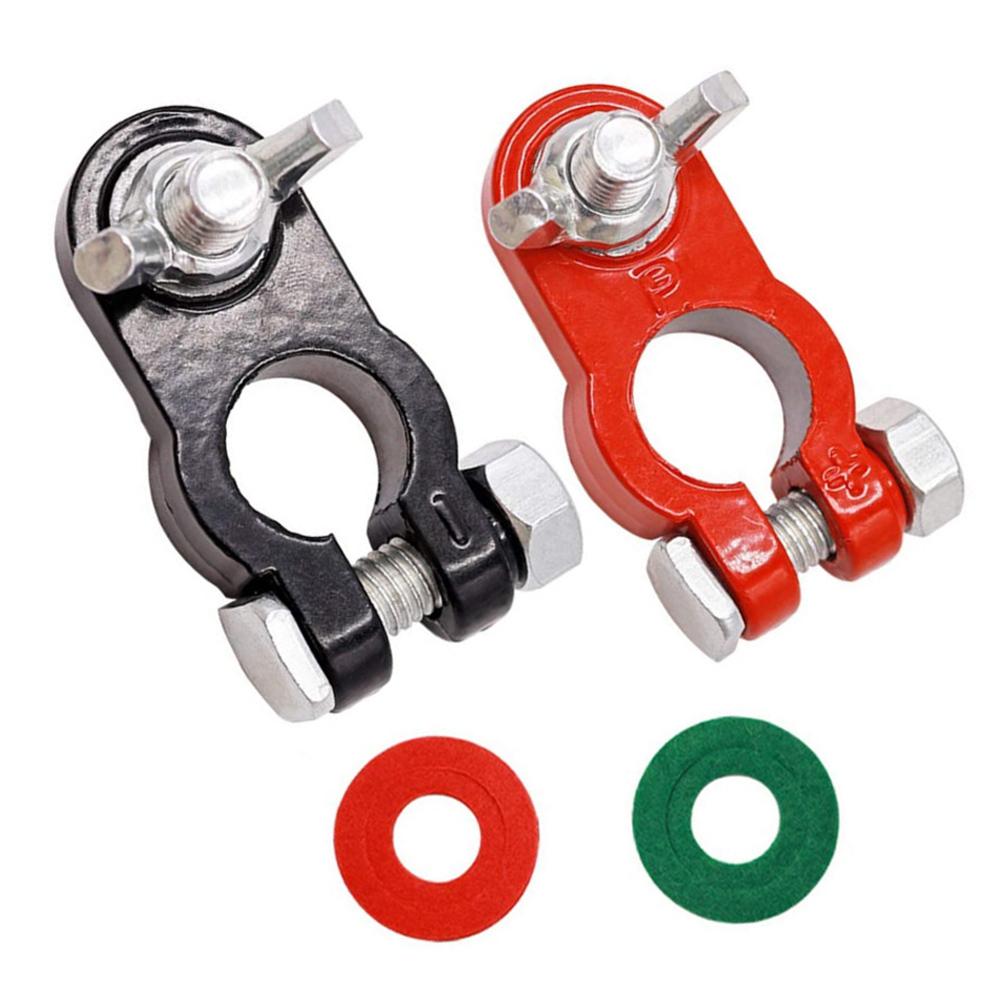 2Pcs Car Battery Cable Terminal Clip Clamps Connectors Negative and Positive Corrosion Resistance Applicated In Car Van More