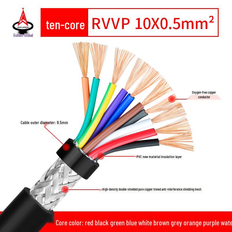 RVVP Shielded Control Signal Cable - Available in 2 to 14 Cores, 0.15 to 0.2 Square
