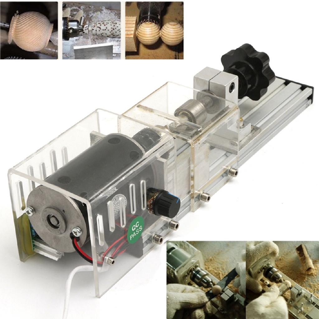 AC 220V Milling Grinding Wood Mini Lathe Machine Woodworking Lathe Bead Polishing Cutting Drill Rotary Tool DIY Benches Drill 350W