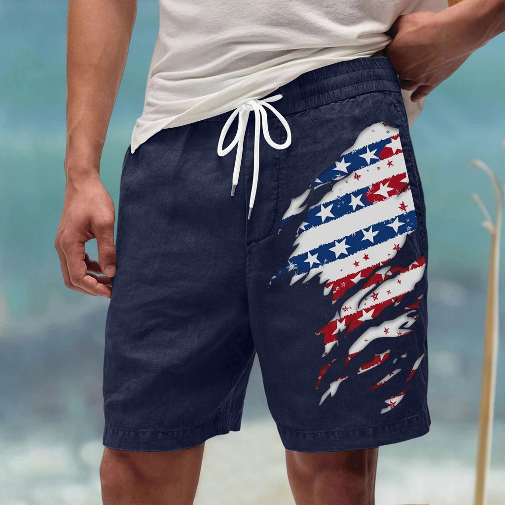 Мужские летние большие повседневные свободные спортивные брюки пляжные шорты