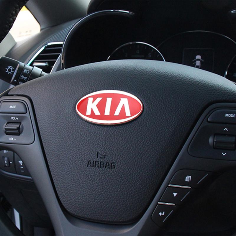 AXADSN1 ABS Car Steering Wheel Logo Emblem Sticker Decals For KIA GT Sportage Ceed Sorento Cerato Optima Picanto Rio Soul k5 Stonic K4