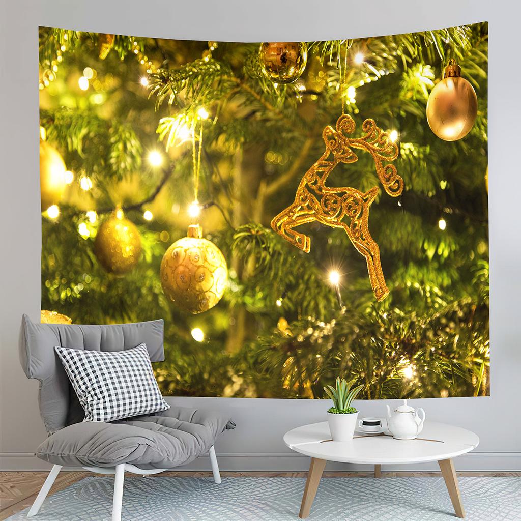 Рождественский гобелен Санта и олени доставляют подарки гобелен для дома, гостиной, спальни, общежития, настенное декоративное одеяло