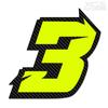 Premium Waterproof UV Resistant 100mm High Neon Fluorescent Racing Number Sticker Reflective JDM Decal Die Cut Vinyl Motorcycle