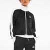 Puma Iconic T7 Crop Jacket With Embroidered Logo Color Block Retro Sports Knit Jacket Women Jacket Black 532943-01