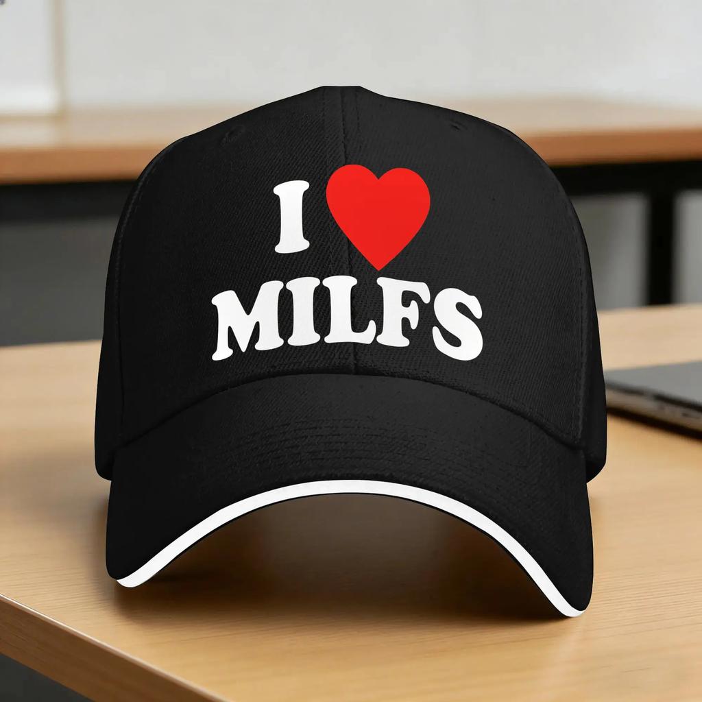 I Love MILFS Casual Baseball Cap Tennis Skate Trucker Hat Spring SunProof Unisex Women Trendy Baseball Caps