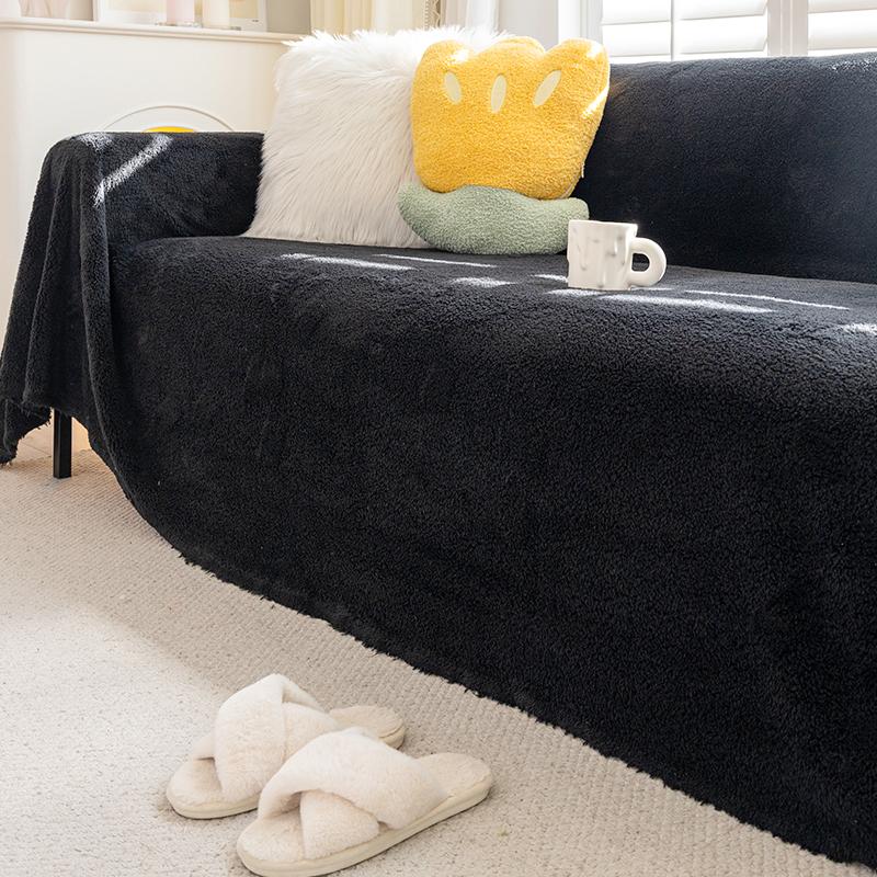 Autumn and Winter Plush Sofa Towel Thickened Warm Anti-Scratching Cloth Sofa Cover Cream Style All-Inclusive Sofa Cover
