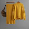 Women's Lounge Sets 2 Piece Outfits Long Sleeve Knitted Pullover Sweater Tops Bodycon Skirt Tracksuit Chunky Fall Winter Travel Sweatsuit for Women