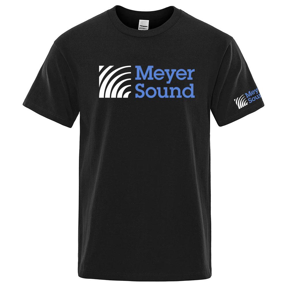 2026 Meyer Sound Logo Print New Summer Unisexs Short Sleeve Solid Color Casual Trendy Breathable Loose Round Neck Tshirt
