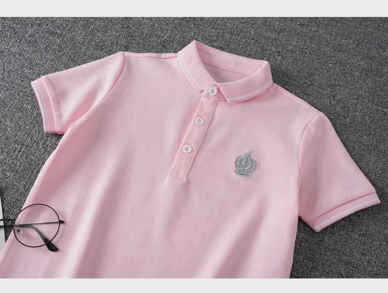 Летняя детская хлопковая рубашка-поло с коротким рукавом 2023 г. — школьная форма в корейском стиле