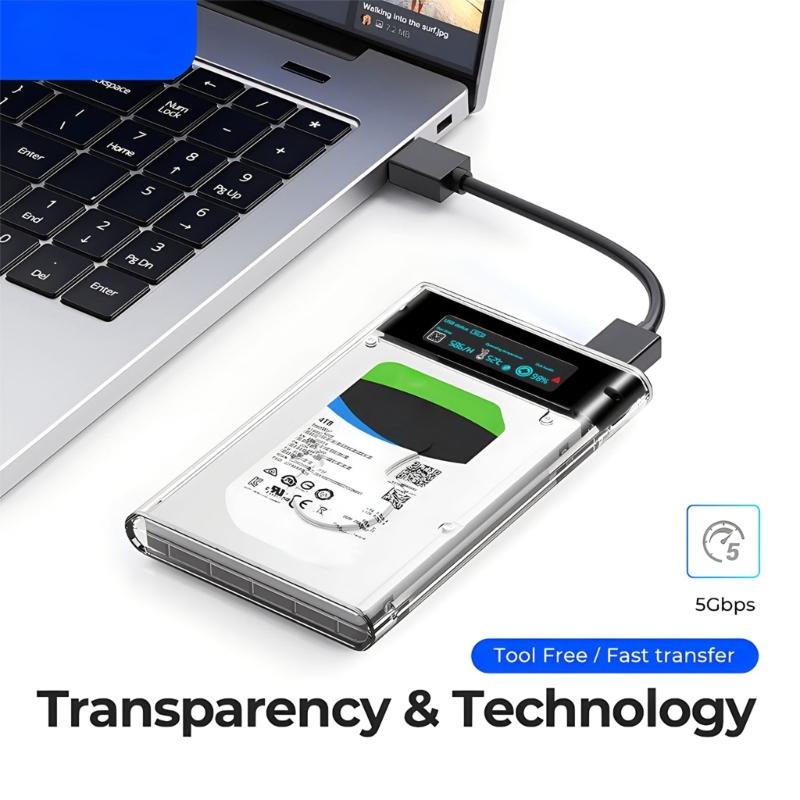 Прозрачный корпус для жесткого диска USB3.0 - SATA для 2,5-дюймового SSD