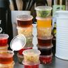 J1UL1N 200 Sets Disposable Portion Cups With Lids Plastic Condiment Containers Shot Cups For Sauce