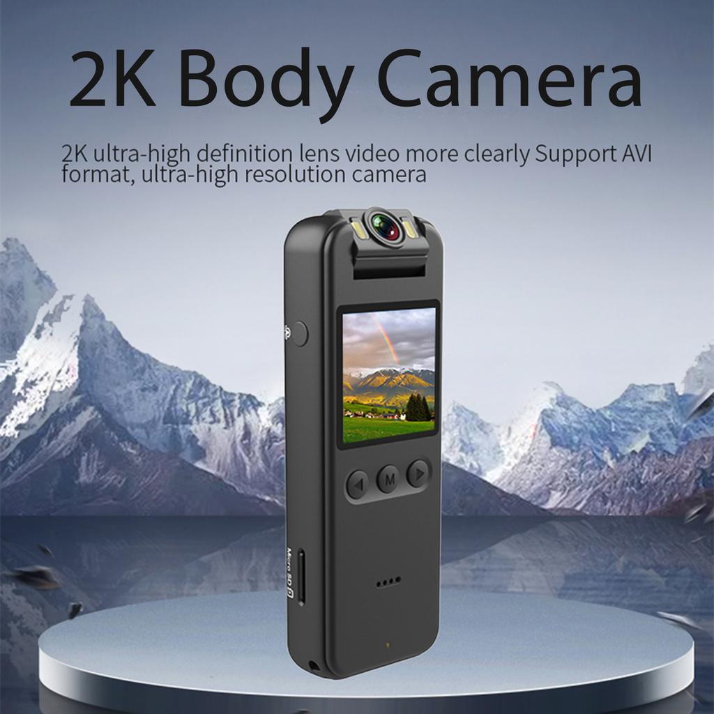 2K Body Camera with Audio and Video Recording Wearable Body Cam WiFi Camera Camcorder with 180 Degrees