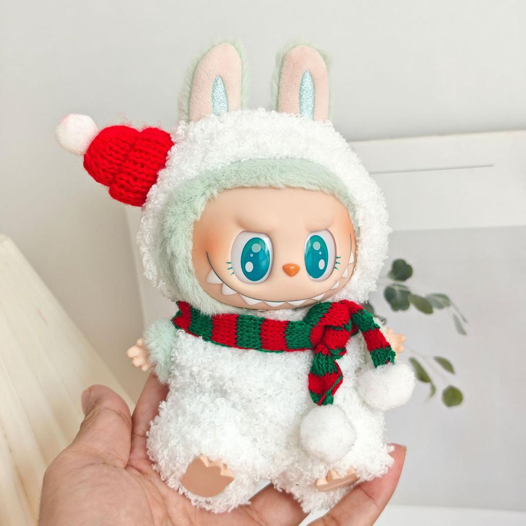 Labubu Pendant Christmas Cloak Baby Clothes Labubu Biscuit Man Sweater Christmas Hat