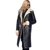 Women's Mid-Length Warm PU Leather Winter Coat
