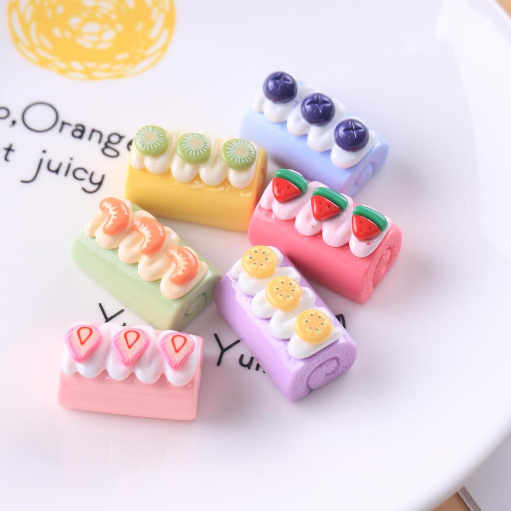 DIY Cream Glue Keychain Pendant: Handmade Resin Cake Roll Simulation Accessory