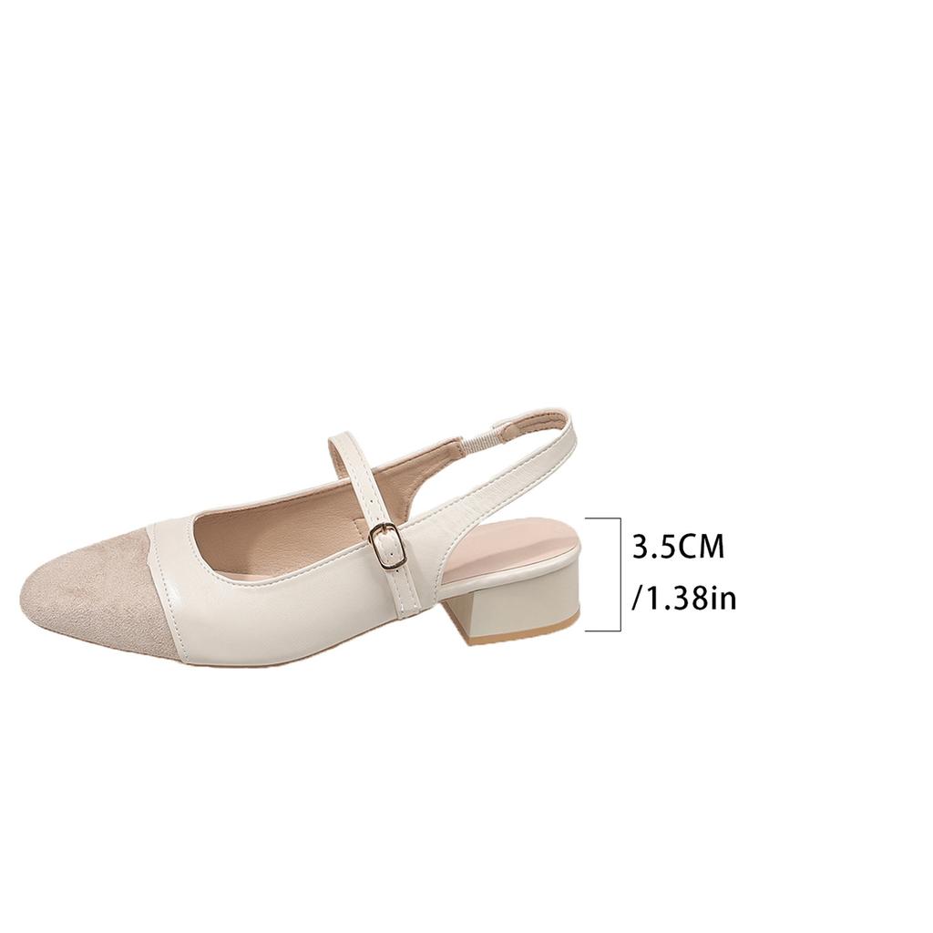 Новые летние женские сандалии 2025 года Элегантные мюли с открытым носком на среднем каблуке Удобная офисная женская обувь Каблуки с пряжкой Женщины