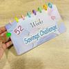 52 Week Saving Challenge Binder with Clear Cash Envelope Reusable 8 Holes Binder Budget Book Planner Money Organizer Album