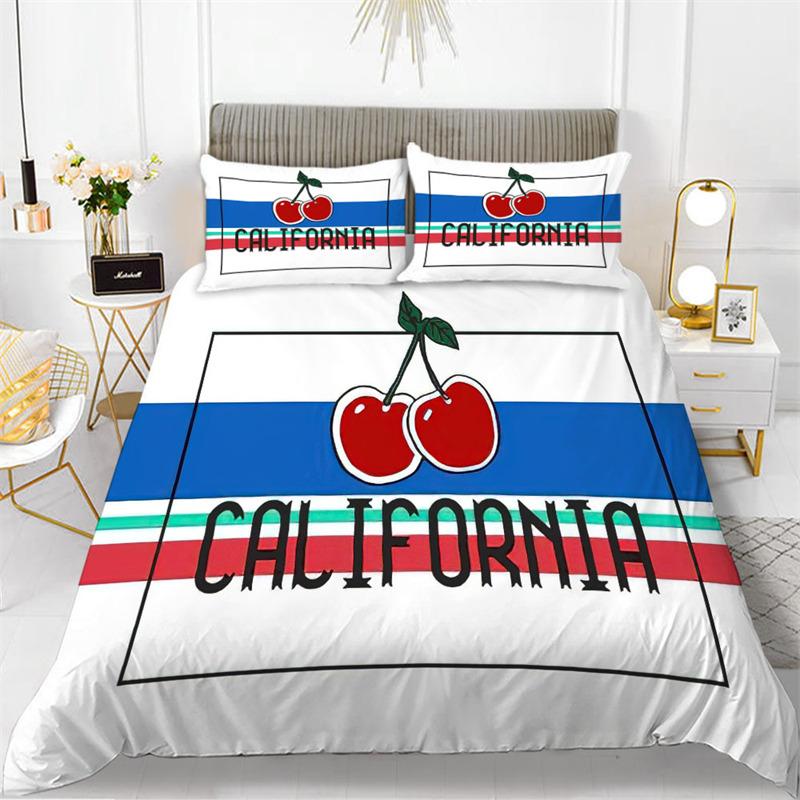 Cute Chic Fruit Bedding Collection For Kids Girls Boys Room Decor Tropical Pineapple Cherry Pomegranate Print Duvet Cover Pillowcases