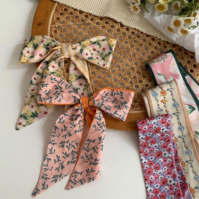 Silk Scarf, Long Strip, High-end New Shirt, Scarf, Tied Bag, Ribbon, Floral Headscarf, Headband, Tied Hair Streamer.