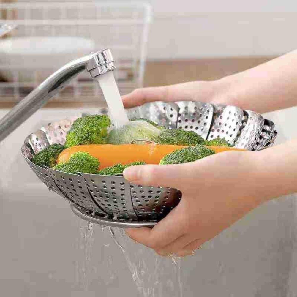 Multifunctional Steamer Rack Stainless Steel Steamer Plate Folding Dish Steam  Food Steamer Basket
