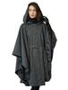 BEAUTELICATE Кимоно-накидка из смесовой шерсти, единый размер, женское пальто, пончо, верхняя одежда, с поясом, без рукавов, на подкладке, большая часть, черно-серый