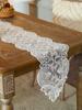 New Lace Table Flag Dust Proof Embroidery High-end Tea Table Tablecloth TV Cabinet Long Table Flag White Minimalist Modern Table Flag