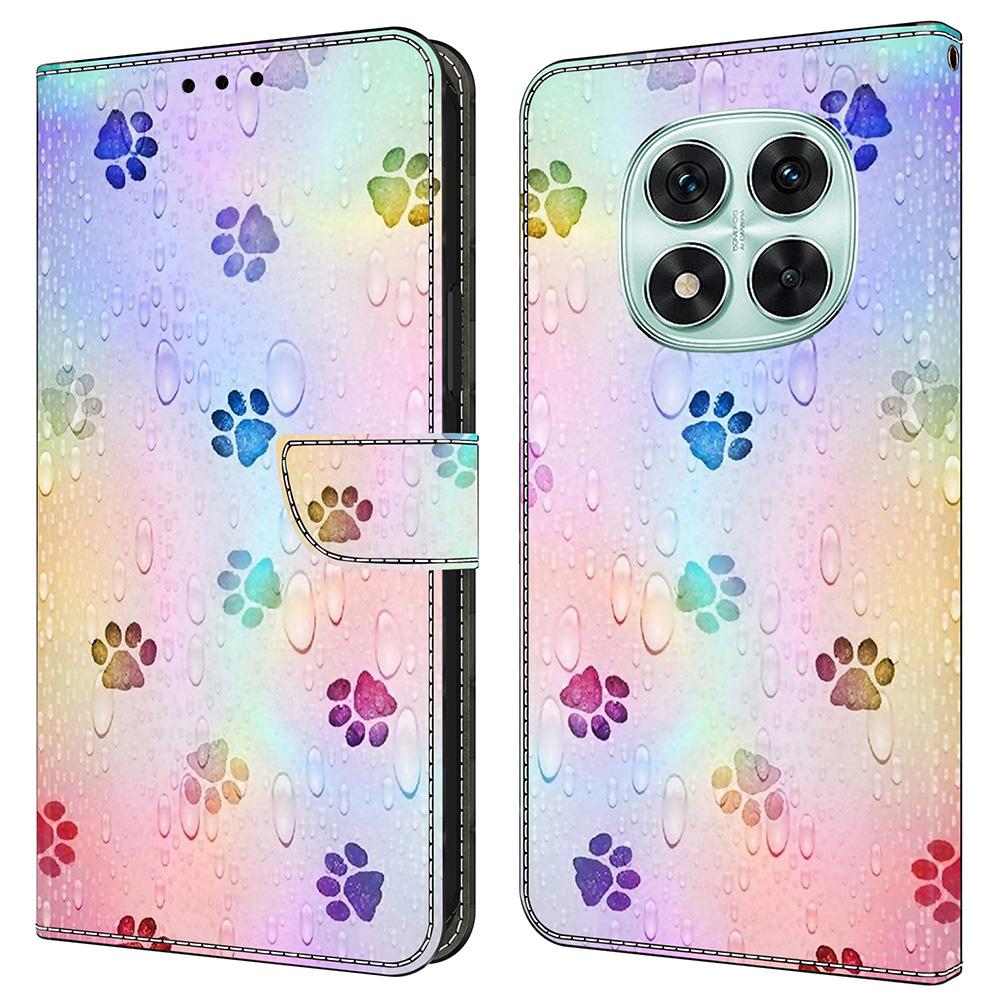 Для Xiaomi Redmi Note 14 Pro 5G/Poco X7 5G Кожаный чехол с печатью узора Кошелек Подставка Флип-чехол для телефона