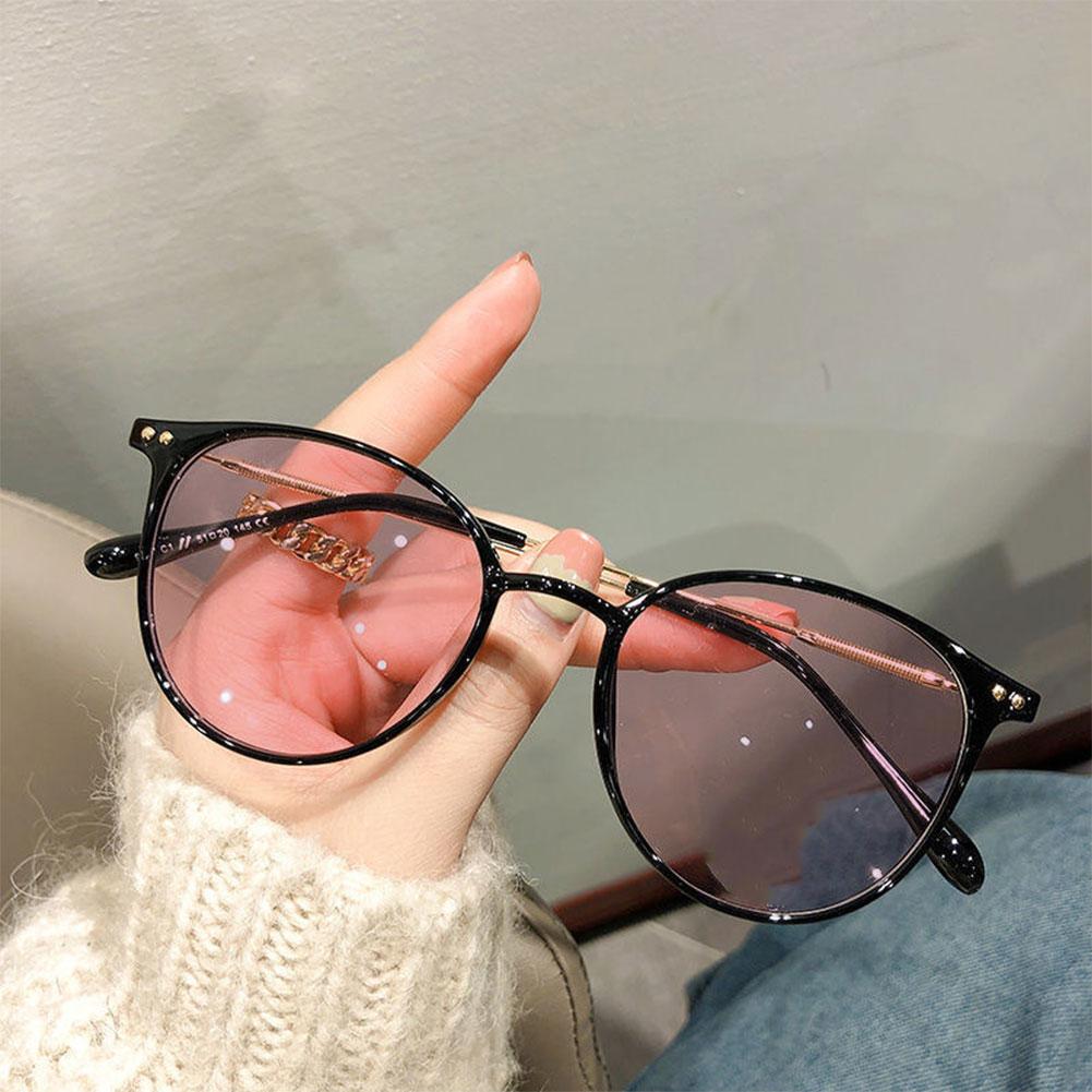 Color Changing Anti Blue Light Glasses Circular Glasses Frame Comfortable Outdoor Sunglasses For Women