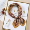 Luxury Spring New Imitated Silk Scarf Women Fashion 70cm Print Square Scarf Soft Satin Headband Shawl Wrap Hijab Foulard Ribbon
