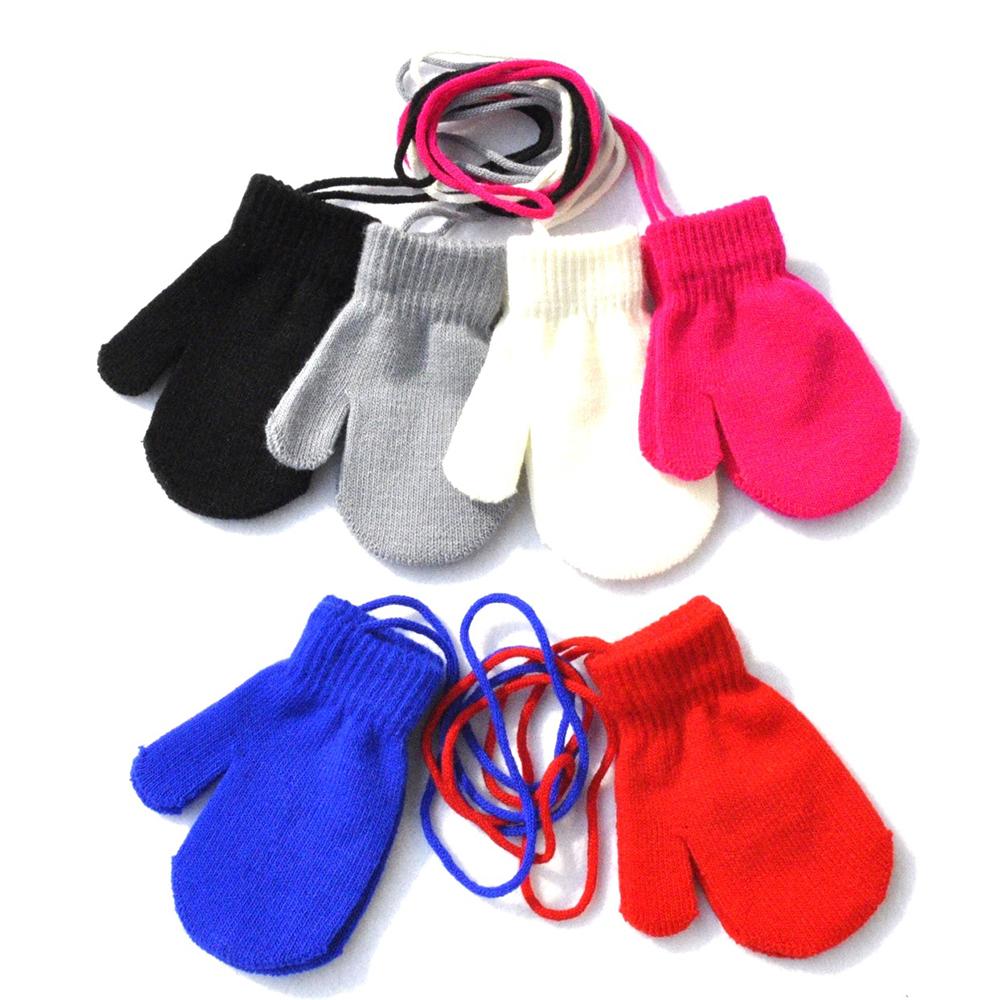 Детские зимние варежки, вязаные детские перчатки для девочек, теплые детские муфели, детские ручные варежки для детей 1-5 лет