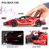 1:24 Модель автомобиля FXXK, литая под давлением, автомобиль из цинкового сплава с откидной спинкой, звуком и светом для детей, мальчиков и девочек