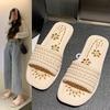 Fashion versatile flat-bottomed fairy wind slippers 2025 summer new Internet celebrity non-slip home cool slippers outside