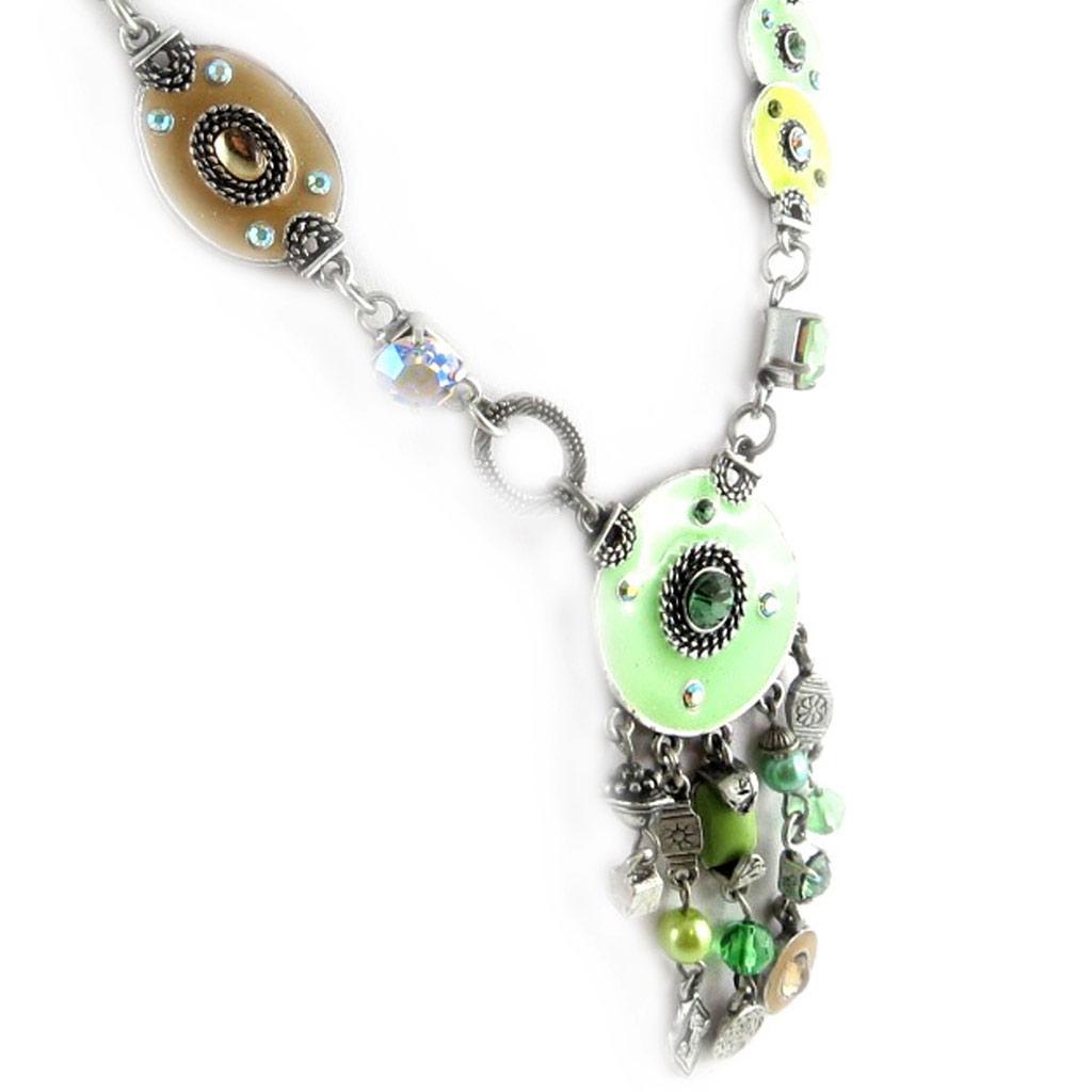 Les Trésors De Lily [E0626] — Зелено-зеленое дизайнерское колье «Мимозы»