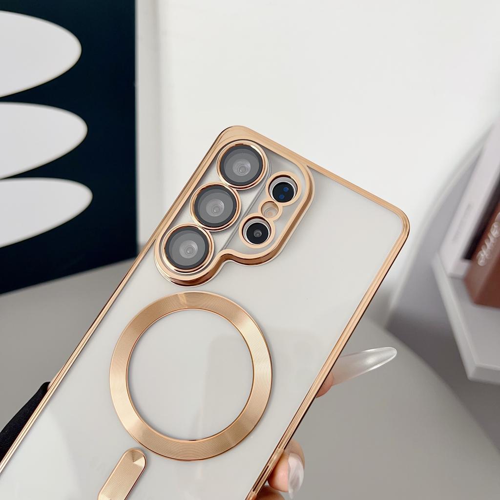 Роскошное прозрачное покрытие для чехла с беспроводной зарядкой Magsafe для Samsung S26 S25 S24 S23 S22 S21 S20 FE Ultra Plus Note20 10 Мягкий чехол